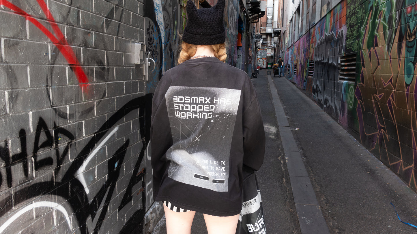 "3dsmax has Crashed" Long Sleeve Tee