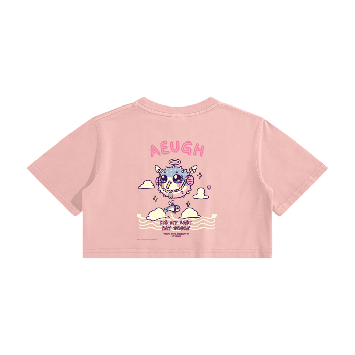 "AEUGH" Crop Tee