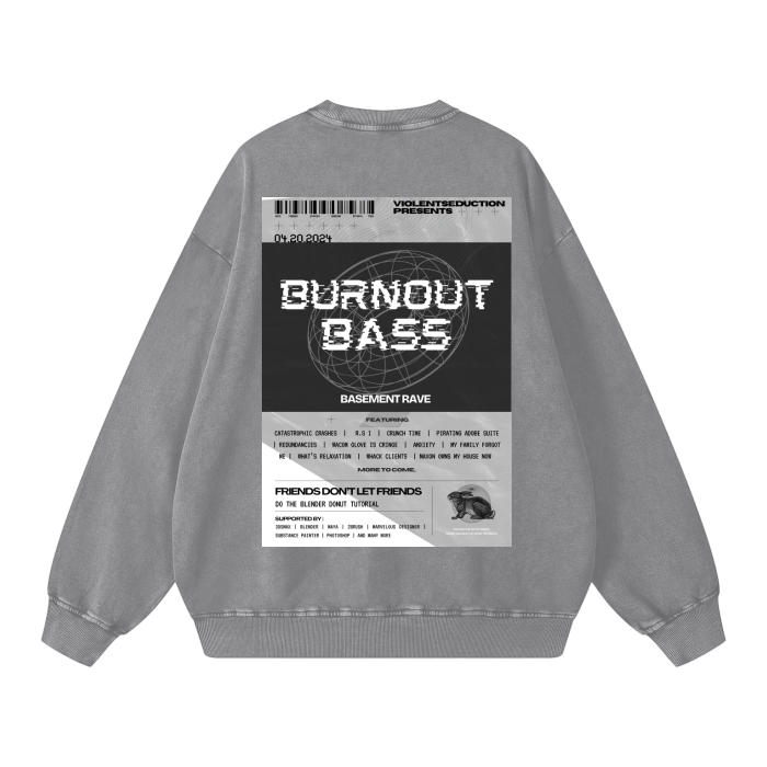 "Burnout Bass" Oversize Sweatshirt