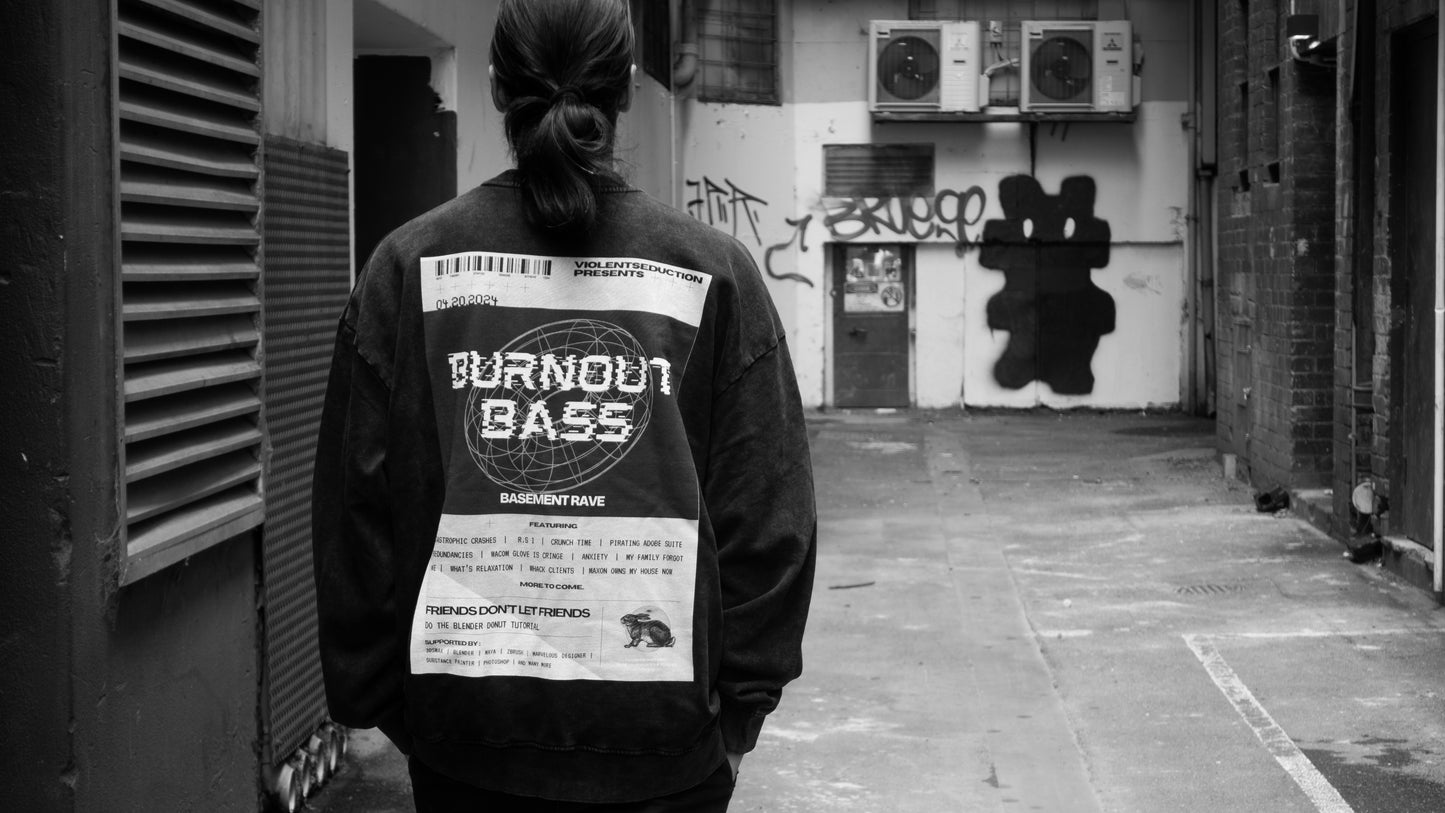 "Burnout Bass" Oversize Sweatshirt