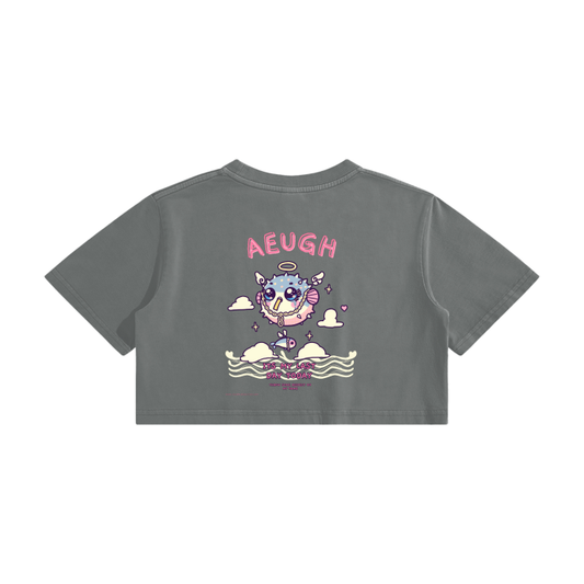 "AEUGH" Crop Tee