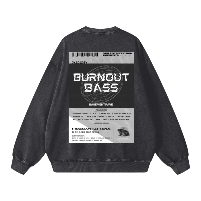 "Burnout Bass" Oversize Sweatshirt